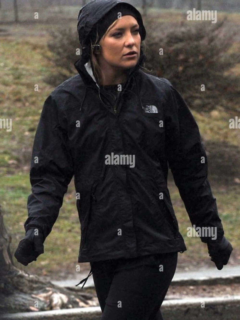 The North Face Black Hooded Rain Jacket